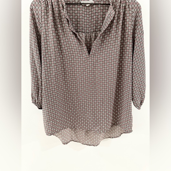 Pleione 3/4 Sleeve Split Neck Blouse Gray Size Small - Picture 3 of 5
